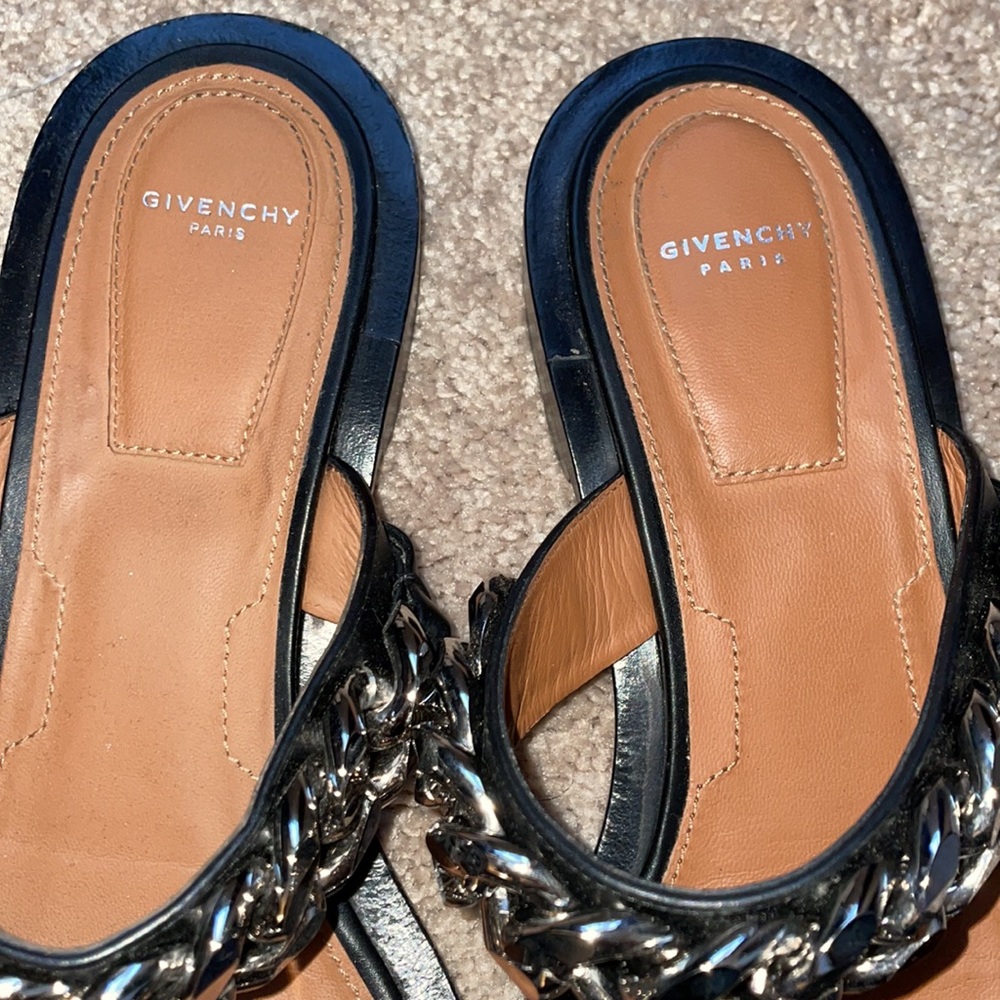 Givenchy Double Chain Leather Sandals - Picture 5 of 6
